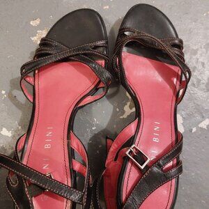 Gianni Bini Lilian Wedge Sandals Size 8M Pink & Black